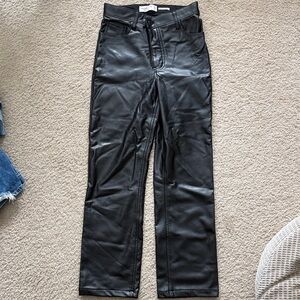Abercrombie & Fitch Black Vegan Leather Trousers
